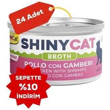 Gimcat Shinycat Broth Karidesli Tavuklu Kedi Konservesi 70GR 24LÜ
