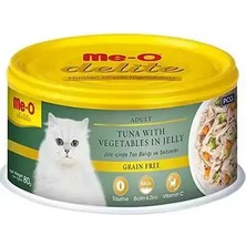 Me-O Delite Jöle Içinde Ton Balıklı ve Sebzeli Tahılsız Yetişkin Kedi Konservesi 80GR