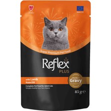 Reflex Plus Sos Içinde Et Parçacıklı Kuzu Etli Yetişkin Kedi Konservesi 85GR
