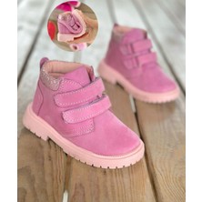 Ultra Esnek Hafif Tabanlı Çocuk Bot Gerçek Deri Cırtlı Bebe Bot