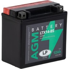 Lp LTX14-BS (YTX14-BS) Agm Akü 12V 12A Cca 200/L:150 /w:87 /H:145