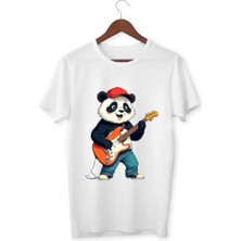 Panda Baskılı Çocuk Yetişkin Tişört Panda Çocuk Yetişkin T-Shirt