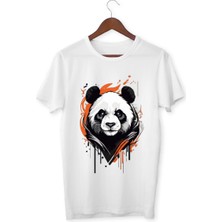Panda Baskılı Çocuk Yetişkin Tişört Panda Çocuk Yetişkin T-Shirt