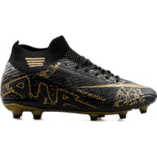 Laliga Genç Çim Zemin Kramponu Gkrp-Sıyah-Sıyah-Desenlı Siyah