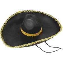 Bfs   Sombrero Meksika Şapkası Mariachi Altın Şeritli Yetişkin Boy