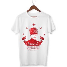 29 Ekim Cumhuriyet Bayramı Tişört 29 Ekim T-Shirt 102. Yıl Unisex Çocuk Yetişkin Beyaz Tişört