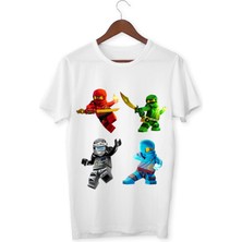 Ninjago Baskılı Beyaz Tişört