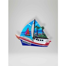 Marmaris Temalı Polyester Magnet Buzdolabı Süsü