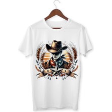 Kovboy Baskılı Tişört Çocuk Tişört Kovboy Unisex Yetişkin Tişört
