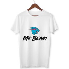 Mr. Beast Çocuk Yetişkin Beyaz T-Shirt Unisex Mr. Beast Çocuk Tişört