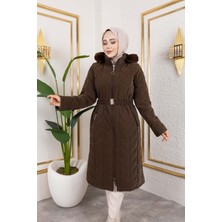 Glr & Gym Aslım Kadın Büyük Beden Nova Kumaş Kapüşonlu Mont