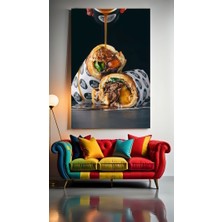 Özkacar Group Soslu Dürümler Ev Duvar Salon Güzellik Salonu Ofis Dükkan Dekarasyon Kanvas Tablo