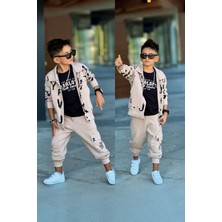 Miniğimin Cicileri The King Ceketli Erkek Çocuk 3 lü takım - Bej