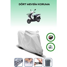 Breen Sym Xpro Cargo 125 Için Arka Çanta ve Kilit Uyumlu Gri Motosiklet Branda, Güvenli