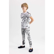 Luess Erkek Çocuk Baskılı %100 Pamuk Suprem Alt Üst Pijama Takımı