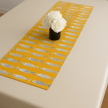 Alaçatı Balık Desenli Runner, Duck Kumaş Runner, Su ve Leke Itici | Dayanıklı, Modern Tasarım 40X110 cm
