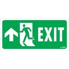 Exit Yukarı Sol Ok Işaretli Uyarı Levhası 17,5X25 KOD:956