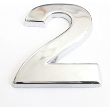 Cemax 2 Rakamı 3,75 cm Krom Yapışkanlı