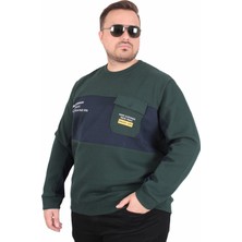 Starbattal Büyük Beden Bisiklet Yaka Cepli Sweat Double Face Pike 25702 Neftı