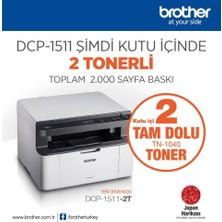 Brother DCP-1511-2T Mono Lazer Yaz/tar/fot (2 Tam Dolu Toner)