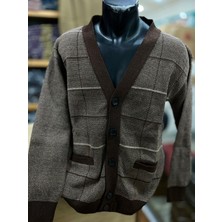 Erkek Triko Düğmeli Cepli Desenl Ihırka