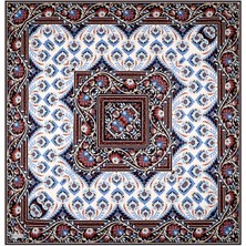 Turkuaz Taç Desen Twill Ipek Eşarp