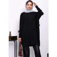 İmaj Butik Siyah Merserize Salaş Triko Tunik