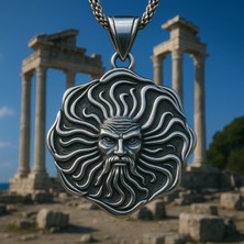 Unisex Çelik Apollon Güneş Tanrısı Kolye | Mitolojik Tasarım Takı