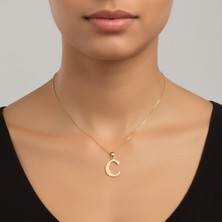TabiTela 8 ayar altın kolye ucu Harf C   GM9470 1 gr