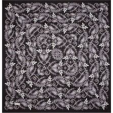 Siyah Başak Desen Twill Ipek Eşarp