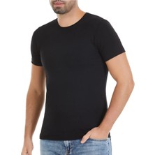 Yıldız Çamaşır Erkek 4'lü Siyah Bisiklet Yaka Kısa Kollu Modal Atlet T-Shirt