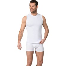 Namaldı Erkek 5'li Beyaz Bisiklet Yaka Premier Likralı Kolsuz Atlet Fanila