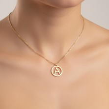 TabiTela 8 ayar altın kolye ucu Harf A   GM9435 0.5 gr