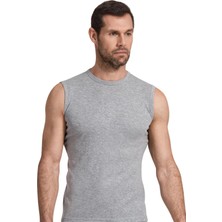 Namaldı Erkek 6'lı Gri Ribana Kolsuz Bisiklet Yaka Atlet