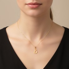 TabiTela 14 ayar altın kolye ucu Harf B   GM9460 0.5 gr