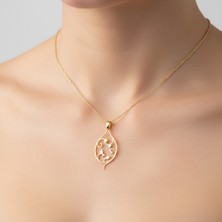 TabiTela 8 ayar altın kolye ucu Çobanpüskülü ve Ökseotu GM9276 1 gr