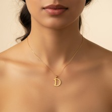 TabiTela 14 ayar altın kolye ucu Harf D   GM9481 0.5 gr