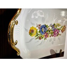 Limoges El Boyama Porselen Tepsi - 40 cm x 16 cm Ölçülerinde