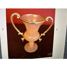 Opalin Vazo Pirinç Geçmeli 17,5 cm Boyunda