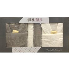 Durul Antik Kısmi Kadife Pamuklu 8 Parça Aile Bornoz Seti