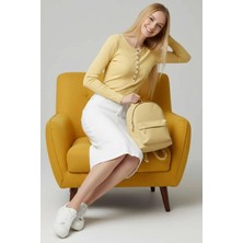 Çıtçıt Detaylı Bluz Sarı T4343