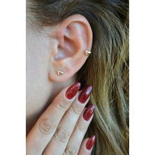 Sacce Scarves & Accessories 14K Altın Kaplama Mini Kalp Küpe – 4 mm Zarif Tasarım & Helix Uyumlu