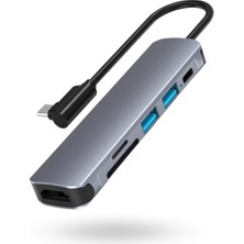 Büro Ev Ofis Cihazları Için HDMI 6hub L Tipi Çevirici