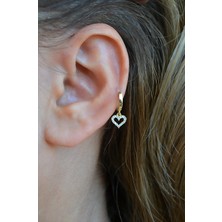 Sacce Scarves & Accessories Zirkon Taşlı Kalp Charm Piercing – Tragus, Helix, Forward Helix, Lob, Kıkırdak