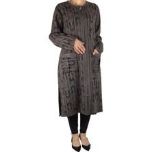 Kadın Önü Fermuarlı Üstten Cepli Kalın Kap