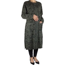 Kadın Önü Fermuarlı Üstten Cepli Kalın Kap