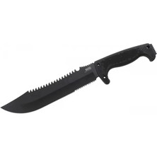 F03T Kamp Tırtıklı Testereli Outdoor Pala / Bıçak 39 cm - Kauçuk Saplı
