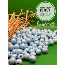 12 mm Ahşap Boncuk (50 Gram 78 Adet) Dar Delik Çapı 3 mm Makrome Çanta Bileklik Takı Renkli