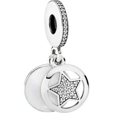 Sedefli Taşlı Yıldız Arkadaşlık Charm | 925 Ayar Gümüş