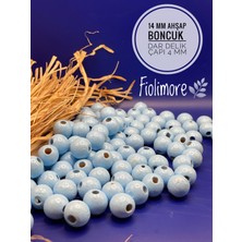 14 mm Ahşap Boncuk (50 Gram 50 Adet) Dar Delik Çapı 4 mm Makrome Çanta Bileklik Takı Renkli